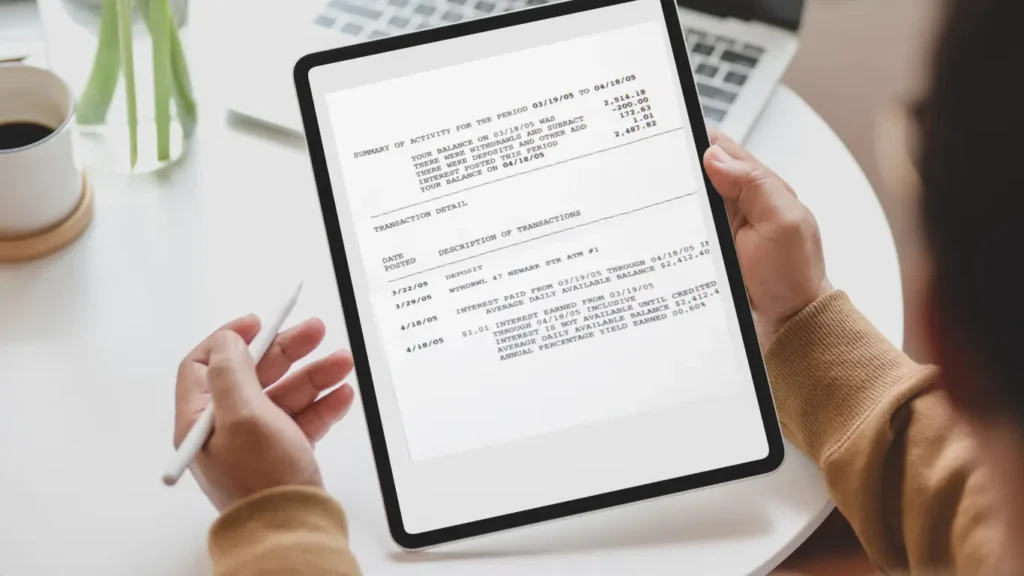 Tablet displaying a scanned letter, demonstrating digital access to physical mail provided by a mail forwarding Paraguay service.