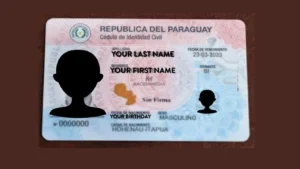 Front of a Paraguayan Cedula de Identidad card showing identification details.